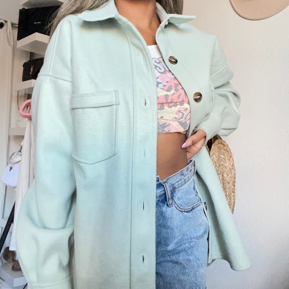 (SOLD) Oversized Light Green Shacket